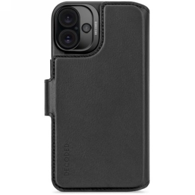 Decoded Leather Detachable Wallet MagSafe Atverčiamas dėklas iPhone 16 Plus - Juodas Decoded Leather Detachable Wallet MagSafe Atverčiamas dėklas iPhone 16 Plus - Juodas
