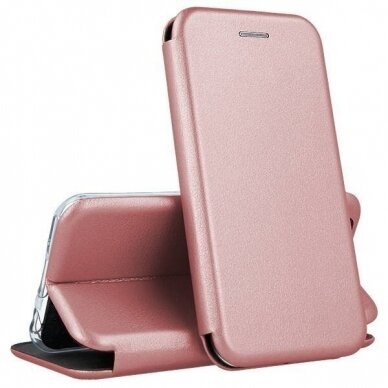 Dėklas Book Elegance Huawei P20 rožinis-auksinis  1