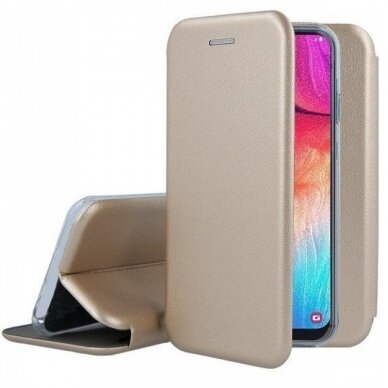 Dėklas Elegant wallet Samsung A505 A50/A507 A50S/A307 A30S Aukso Spalvos