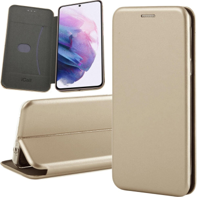Dėklas Elegant wallet Samsung Galaxy A145 A14 4G/A146 A14 5G auksinis 2