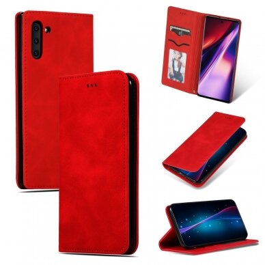 Dėklas Business Style Huawei P30 Lite raudonas 4 Dėklas Business Style Huawei P30 Lite raudonas 4