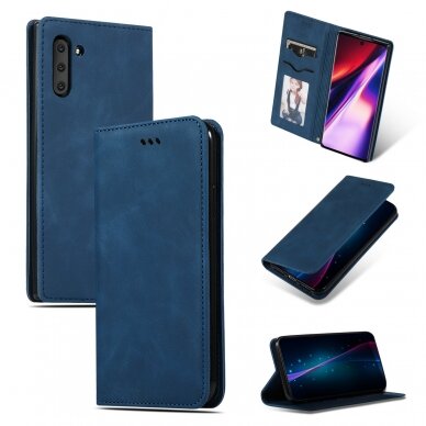Dėklas Business Style Samsung S916 S23 Plus 5G tamsiai mėlynas