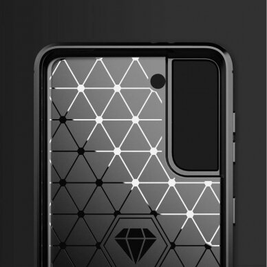 Dėklas Carbon Case Flexible Cover TPU Samsung Galaxy S21+ 5G (S21 Plus 5G) mėlynas 2 Dėklas Carbon Case Flexible Cover TPU Samsung Galaxy S21+ 5G (S21 Plus 5G) mėlynas 2
