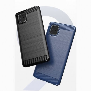 Dėklas Carbon Case Flexible Samsung Galaxy Note 10 Lite mėlynas 2
