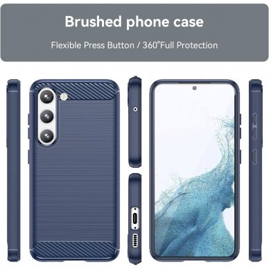 Dėklas Carbon Case Samsung Galaxy S23 mėlynas 1