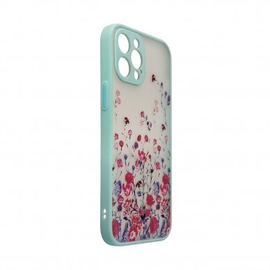 Dėklas Design Case for iPhone 13 Pro Max Gėlėtas, mėlynas 2