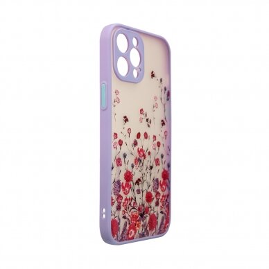 Dėklas Design Case for iPhone 13 Pro Max Gėlėtas, violetinis 3