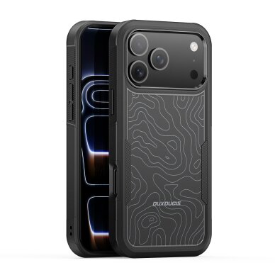 iPhone 17 Pro Max Dux Ducis Shld dėklas – juodas (Contour Pattern) iPhone 17 Pro Max Dux Ducis Shld dėklas – juodas (Contour Pattern)