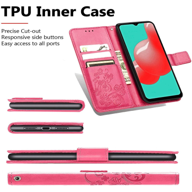 Akcija! Atverčiamas dėklas Flower Book Samsung A22 4G rožinis-raudonas  2 Akcija! Atverčiamas dėklas Flower Book Samsung A22 4G rožinis-raudonas  2