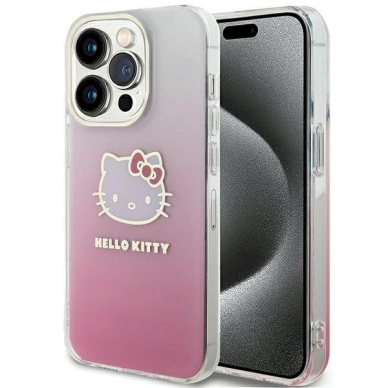 Dėklas Hello Kitty IML Gradient Electrop Kitty Head iPhone 15 Pro Max - rožinis Dėklas Hello Kitty IML Gradient Electrop Kitty Head iPhone 15 Pro Max - rožinis