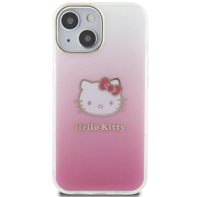 Dėklas Hello Kitty IML Gradient Electrop Kitty Head iPhone 15 - rožinis 2 Dėklas Hello Kitty IML Gradient Electrop Kitty Head iPhone 15 - rožinis 2