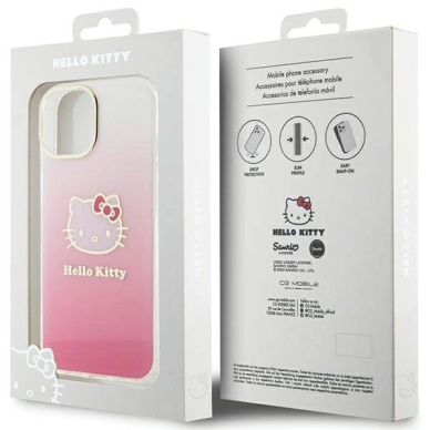 Dėklas Hello Kitty IML Gradient Electrop Kitty Head iPhone 15 - rožinis 7 Dėklas Hello Kitty IML Gradient Electrop Kitty Head iPhone 15 - rožinis 7