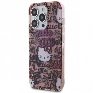Dėklas Hello Kitty IML Tags Graffiti iPhone 15 Pro Max - rožinis 1