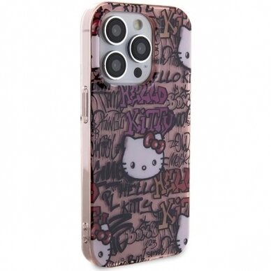 Dėklas Hello Kitty IML Tags Graffiti iPhone 15 Pro Max - rožinis 3