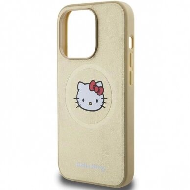 Dėklas Hello Kitty Leather Kitty Head MagSafe iPhone 15 Pro - Auksinis 5 Dėklas Hello Kitty Leather Kitty Head MagSafe iPhone 15 Pro - Auksinis 5