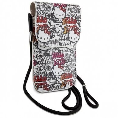Dėklas Hello Kitty Leather Tags Graffiti Cord bag - Baltas 2
