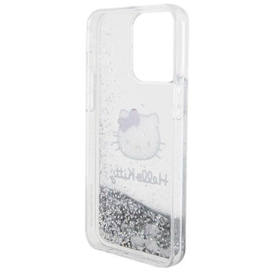 Dėklas Hello Kitty Liquid Glitter Charms Kitty Head iPhone 15 Pro Max - Sidabrinis 5 Dėklas Hello Kitty Liquid Glitter Charms Kitty Head iPhone 15 Pro Max - Sidabrinis 5