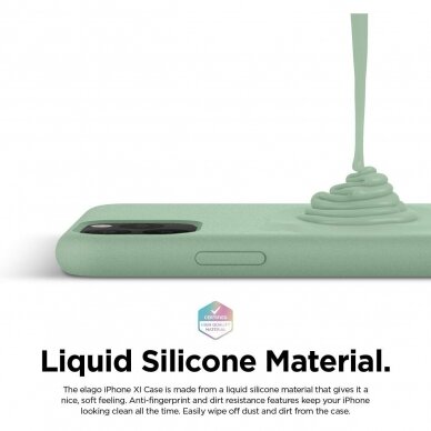 Dėklas Liquid Silicone 1.5mm Apple iPhone 11 žalias  1