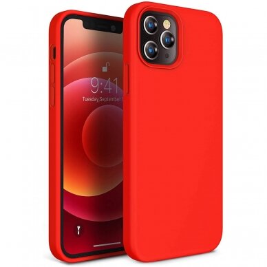 Dėklas Liquid Silicone 1.5Mm Apple Iphone 12 Pro Max Raudonas