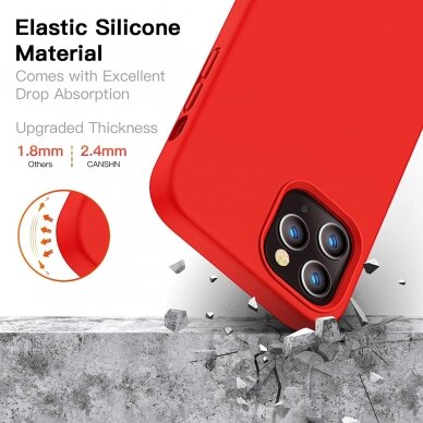 Dėklas Liquid Silicone 1.5Mm Apple Iphone 12 Pro Max Raudonas 3