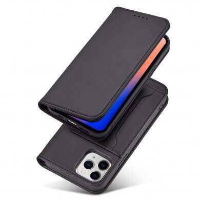 Dėklas Magnet Card Case for iPhone 12 Pro Max Juodas 4