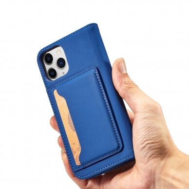 Dėklas Magnet Card Case for iPhone 12 Pro Max Mėlynas 18
