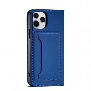 Dėklas Magnet Card Case for iPhone 12 Pro Max Mėlynas 10