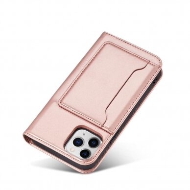 Dėklas Magnet Card Case for iPhone 12 Pro Max Rožinis 11