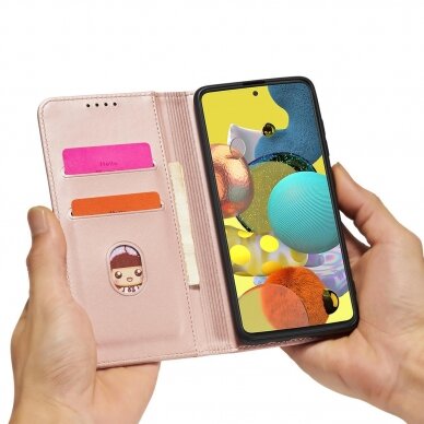 Dėklas Magnet Card Case Samsung Galaxy A13 5G Rožinis 21