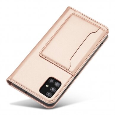 Dėklas Magnet Card Case Xiaomi Redmi Note 11 Pro Rožinis 13