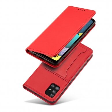 Dėklas Magnet Card Xiaomi Redmi Note 11 Pro Raudonas 3