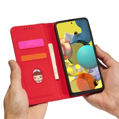 Dėklas Magnet Card Xiaomi Redmi Note 11 Pro Raudonas 18
