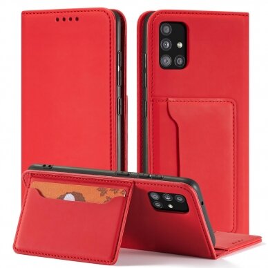 Dėklas Magnet Card Xiaomi Redmi Note 11 Pro Raudonas 6