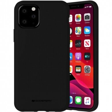 Dėklas Mercury Silicone Case Apple iPhone 11 juodas