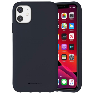 Dėklas Mercury Silicone Case Apple Iphone 11 Tamsiai Mėlynas Dėklas Mercury Silicone Case Apple Iphone 11 Tamsiai Mėlynas