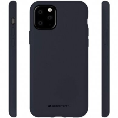 Dėklas Mercury Silicone Case Apple Iphone 12 Pro Max Tamsiai Mėlynas 1