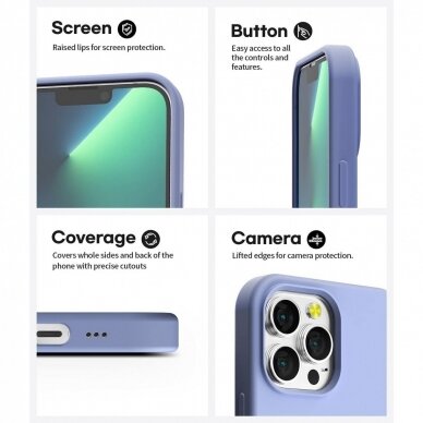 Dėklas Mercury Silicone Case Apple iPhone 13 Pro levandos pilka 2 Dėklas Mercury Silicone Case Apple iPhone 13 Pro levandos pilka 2