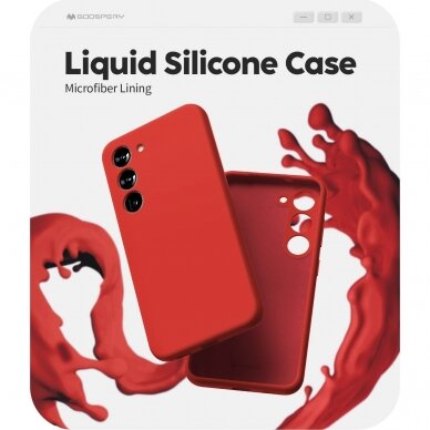 Dėklas Mercury Silicone Case Samsung S916 S23 Plus 5G raudonas 1
