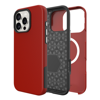 Dėklas Perfectionists Triangle Mag Case Apple iPhone 14 Pro raudonas