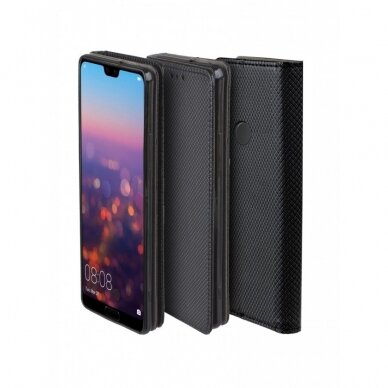 Dėklas Smart Magnet Huawei P20 Lite Juodas 2 Dėklas Smart Magnet Huawei P20 Lite Juodas 2