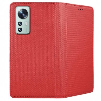Dėklas Smart Magnet Xiaomi 12 Pro raudonas  3