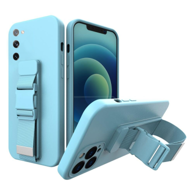 Dėklas su dirželiu Rope case gel TPU Samsung Galaxy S21+ 5G (S21 Plus 5G) Mėlynas Dėklas su dirželiu Rope case gel TPU Samsung Galaxy S21+ 5G (S21 Plus 5G) Mėlynas