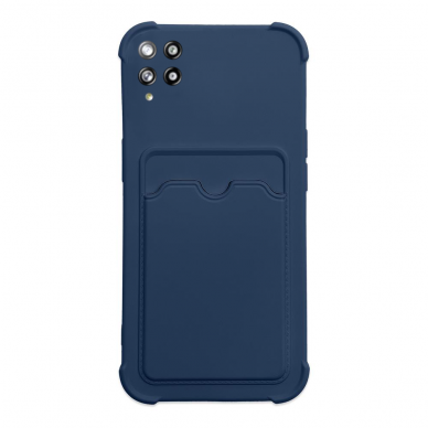 Dėklas su kišenėle kortelėms Card Armor Case Samsung Galaxy A22 4G Tamsiai Mėlynas Dėklas su kišenėle kortelėms Card Armor Case Samsung Galaxy A22 4G Tamsiai Mėlynas