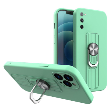 Dėklas su žiedu Ring Case silicone Samsung Galaxy S21+ 5G (S21 Plus 5G) Mėtinis Dėklas su žiedu Ring Case silicone Samsung Galaxy S21+ 5G (S21 Plus 5G) Mėtinis