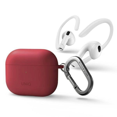 Dėklas Uniq Nexo AirPods 3 gen + Ear Hooks Silicone Bordo Dėklas Uniq Nexo AirPods 3 gen + Ear Hooks Silicone Bordo