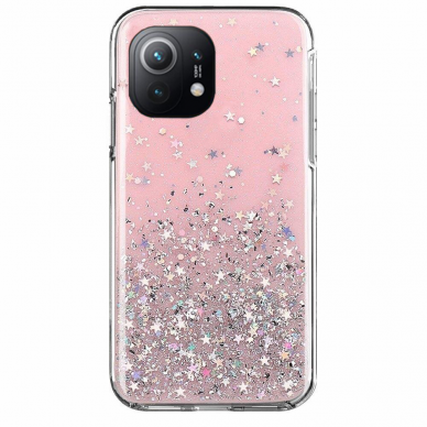 Blizgus TPU dėklas Wozinsky Star Glitter Xiaomi Mi 11 Rožinis