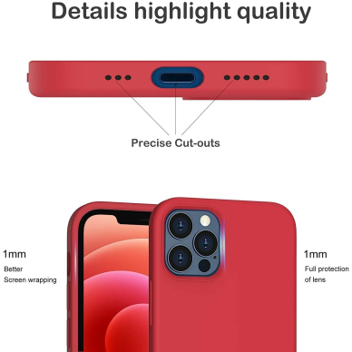 Dėklas Soft silicone by X-level Apple iPhone 12/12 Pro raudonas  1