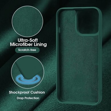 Dėklas Soft silicone by X-level Apple iPhone 13 tamsiai žalias  1