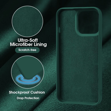 Dėklas Soft silicone by X-level Apple iPhone 14 Pro Max tamsiai žalias 2