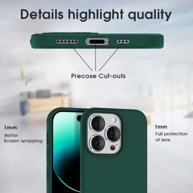 Dėklas Soft silicone by X-level Apple iPhone 14 Pro tamsiai žalias 4